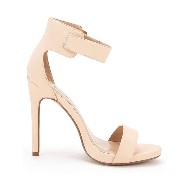 Fashion Pump Heel Sandals - NUDE NUBUCK - 1
